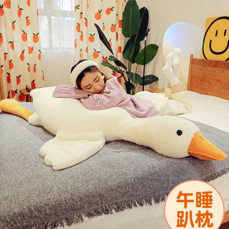 Peluche Oie Géante Kawaii - Coussin Ultra-Doux 50 à 190 cm
