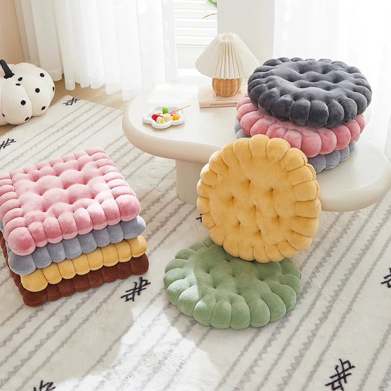 Coussin rond ou carré cookies - Cocooning moelleux