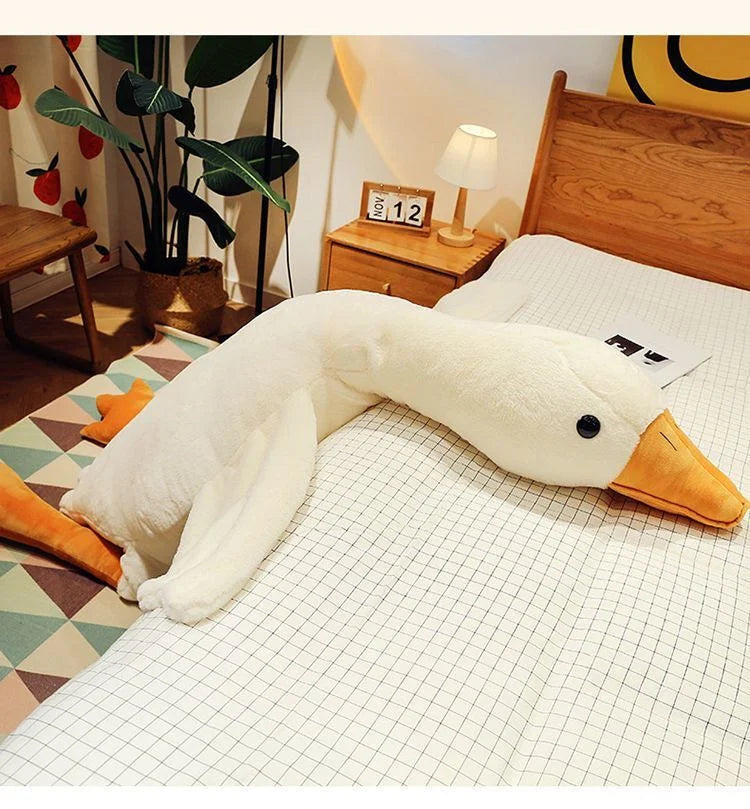 Peluche Oie Géante Kawaii - Coussin Ultra-Doux 50 à 190 cm