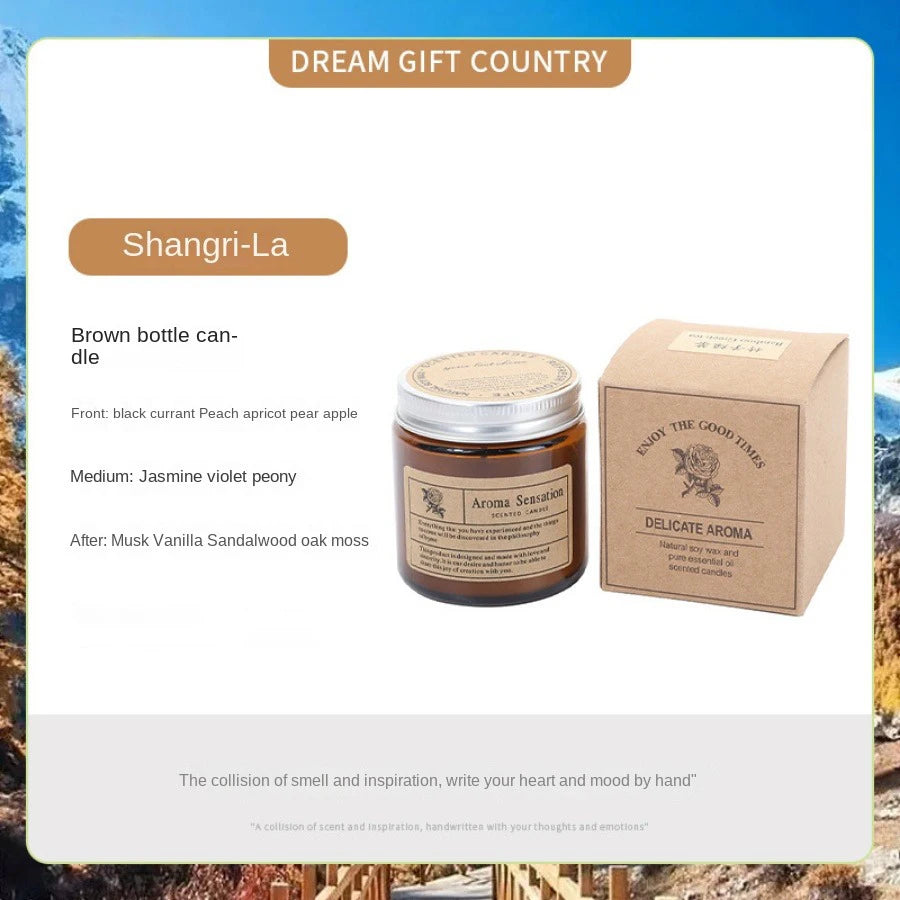 Bougie parfumée sans fumée en verre brun - 8 senteurs cocooning