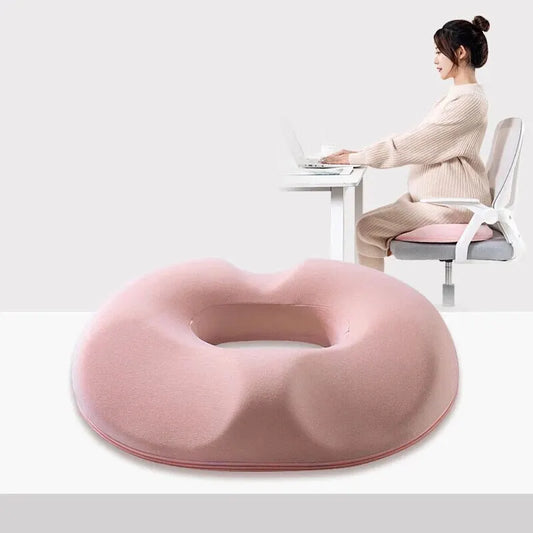 Ergonomic memory foam cushion for coccyx decompression