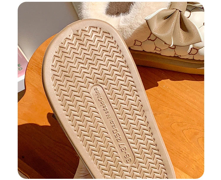 Bottines Moelleuses Nœud Papillon - Chaussures de Maison Cocooning