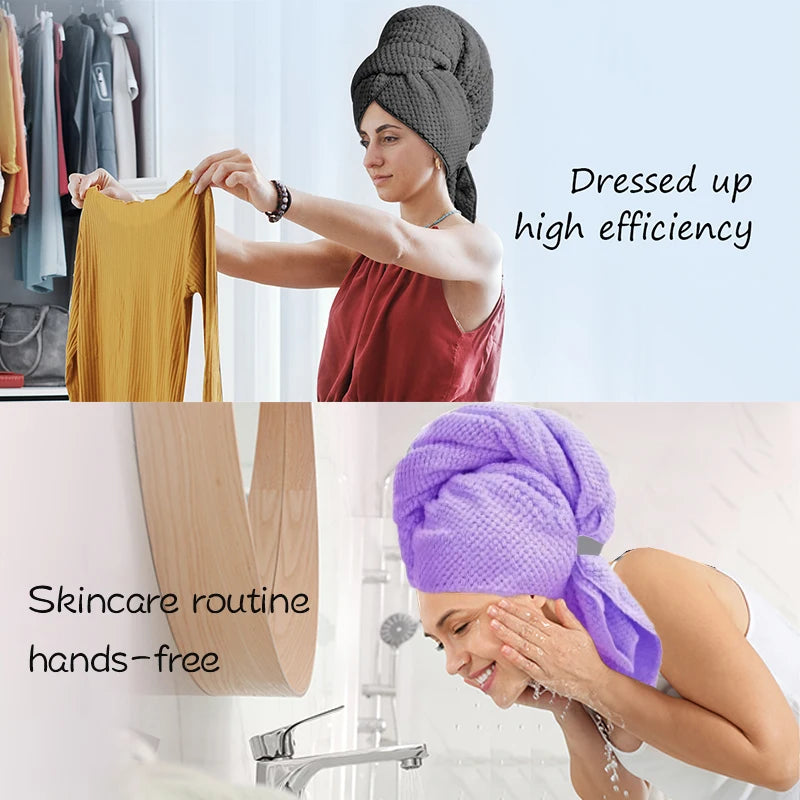 Turban à cheveux microfibre extra large – Séchage rapide