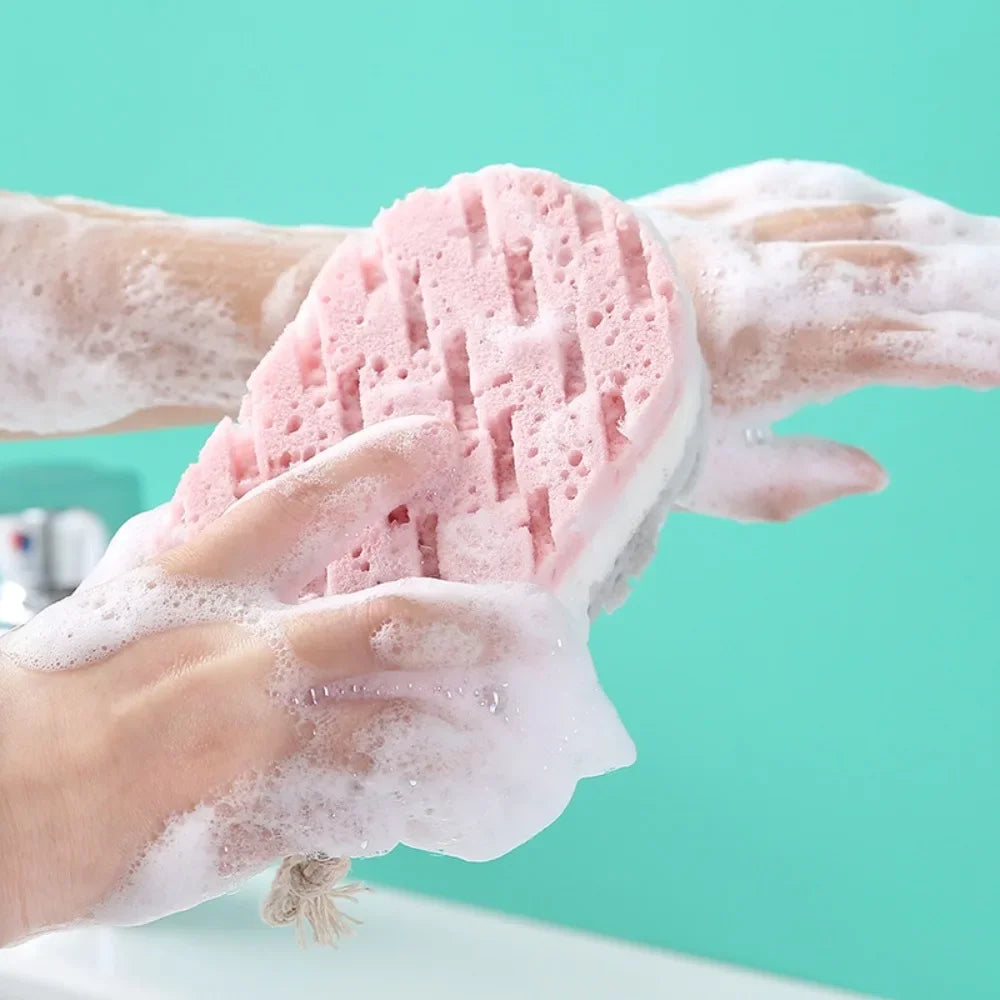 Éponge de bain exfoliante 3 couches pour une peau douce et purifiée