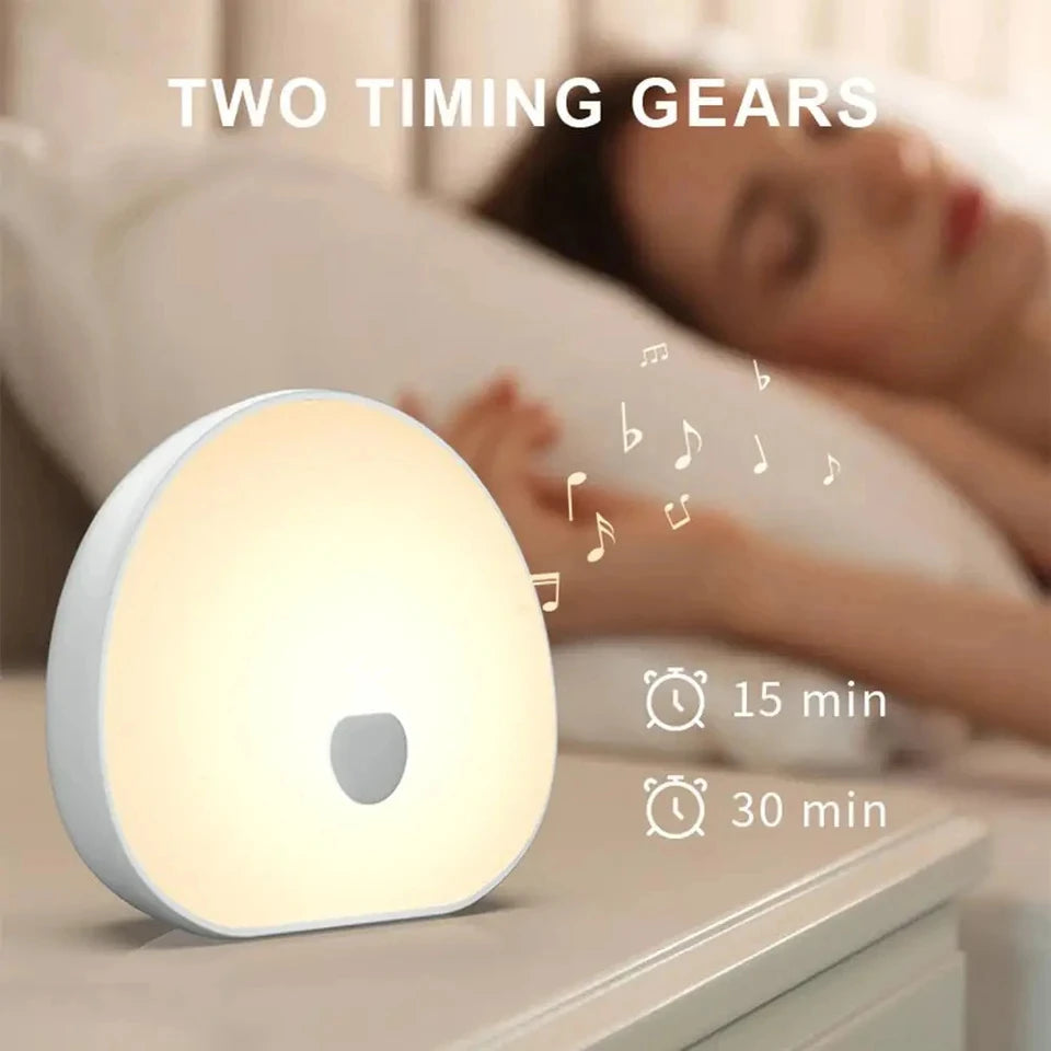 Veilleuse LED Tactile et Machine à Bruit Blanc 2-en-1, 10 Sons, Minuterie, Rechargeable USB-C