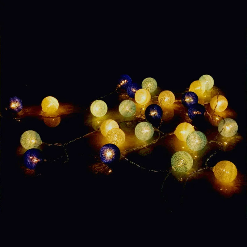 Guirlande Lumineuse Boules Coton - 10 à 40 LEDs