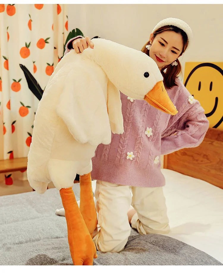 Peluche Oie Géante Kawaii - Coussin Ultra-Doux 50 à 190 cm