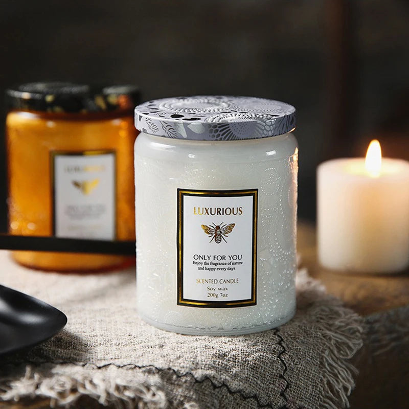 Bougie Parfumée Soja 200g - Aromathérapie Naturelle