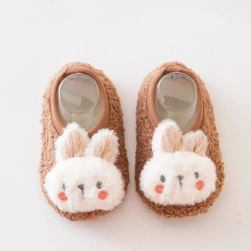 Chausson-chaussette lapin bébé antidérapant, fille et garçon, 6 mois–4 ans