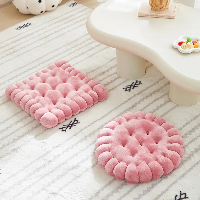 Coussin rond ou carré cookies - Cocooning moelleux