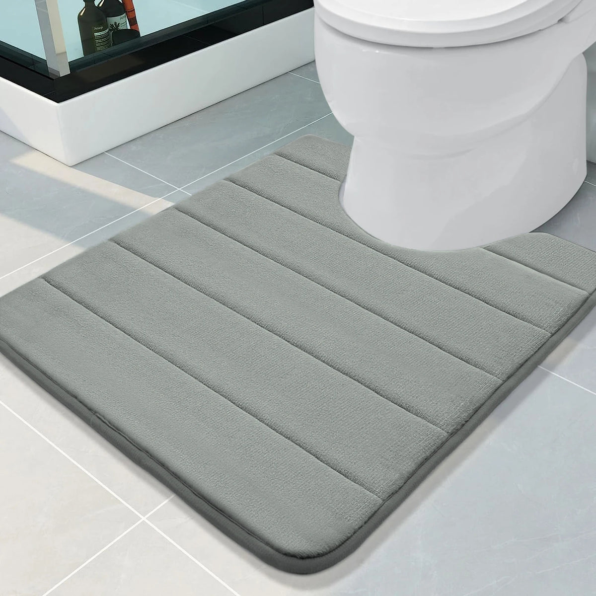 Tapis de Bain en U Mémoire de Forme – Antidérapant Absorbant 50×60 cm