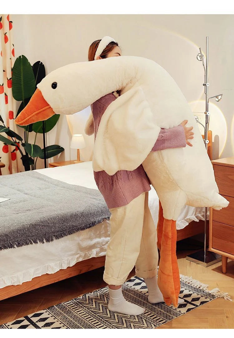 Peluche Oie Géante Kawaii - Coussin Ultra-Doux 50 à 190 cm