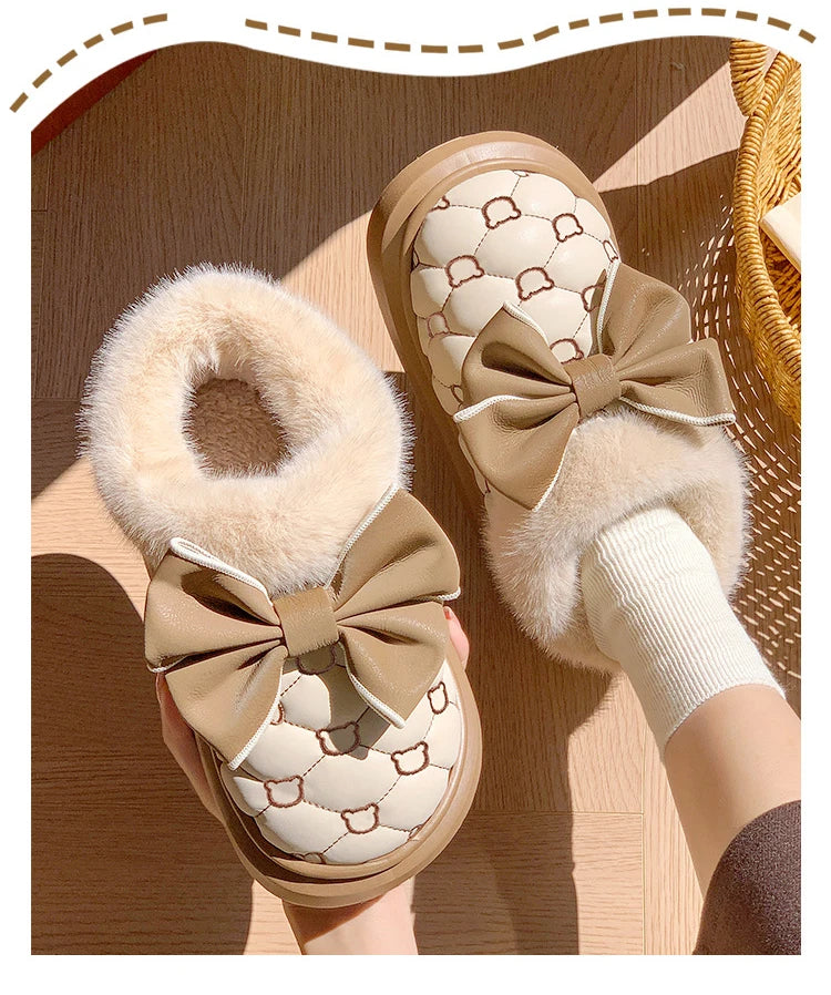 Bottines Moelleuses Nœud Papillon - Chaussures de Maison Cocooning
