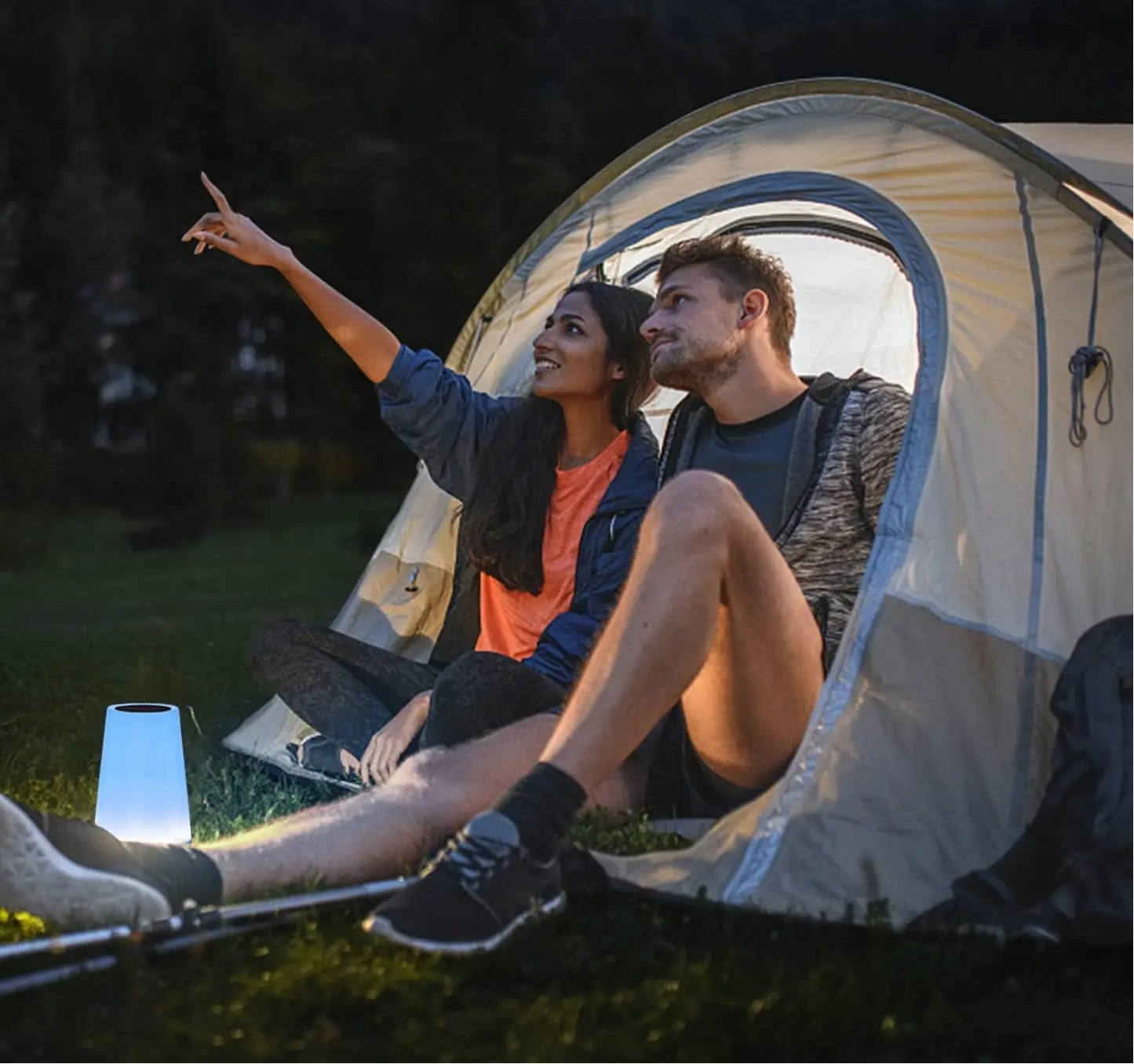 Lampe de chevet RGB – Veilleuse tactile rechargeable 13 couleurs avec télécommande