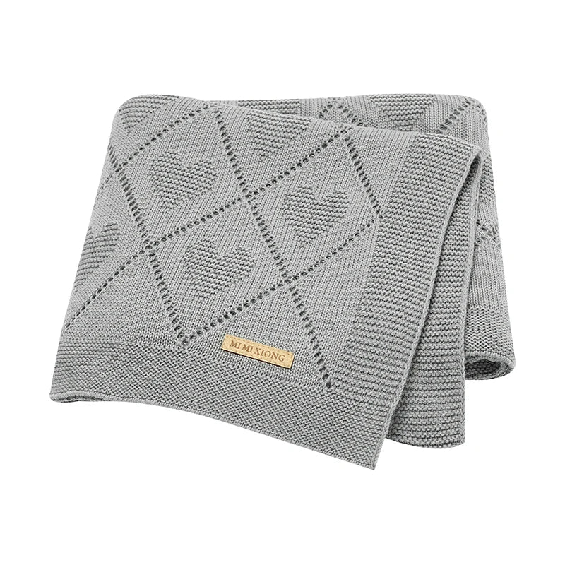 Couverture tricotée en coton pour bébé, douce et respirante