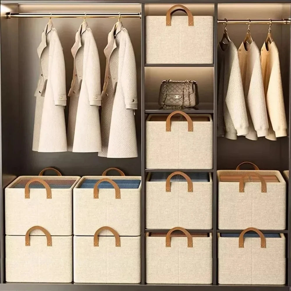 Boîte de rangement tissu pliable – Organiseur armoire vêtements et pantalons, 5 tailles