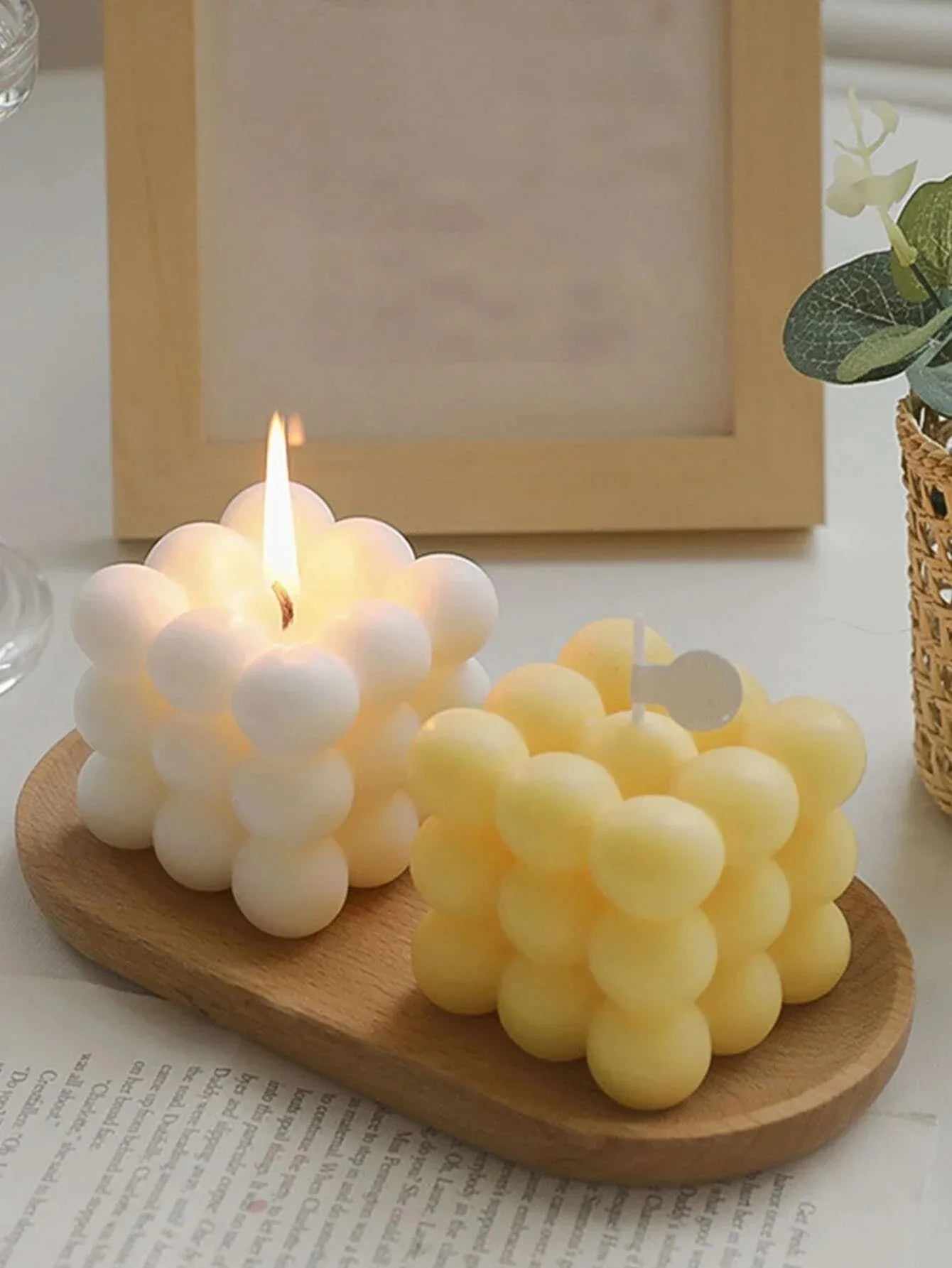 Bougie Aromatique Cube Magique en Cire de Soja