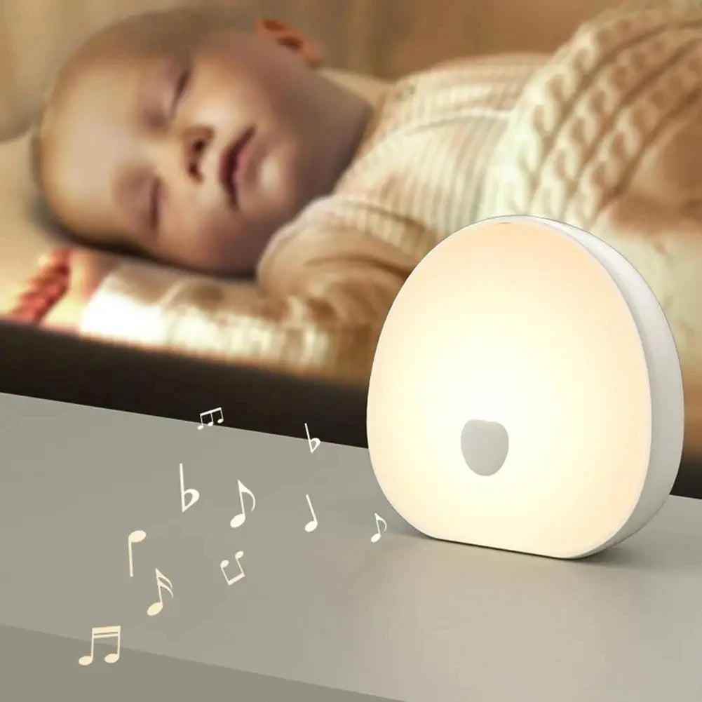 Veilleuse LED Tactile et Machine à Bruit Blanc 2-en-1, 10 Sons, Minuterie, Rechargeable USB-C
