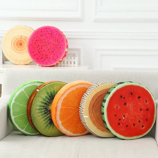 Coussin rond fruité 3D pour chaise, canapé ou déco originale