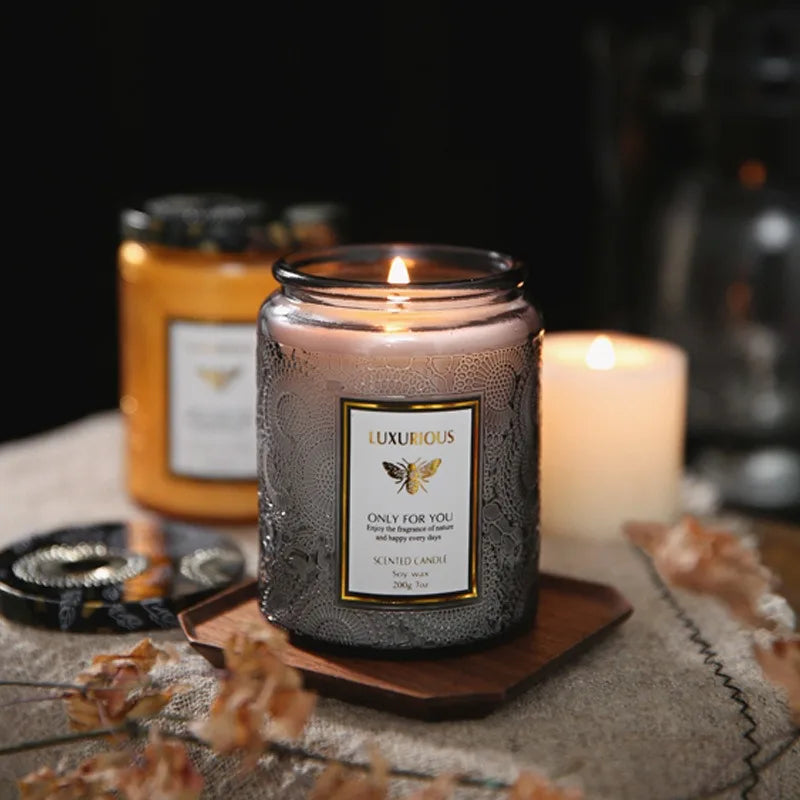 Bougie Parfumée Soja 200g - Aromathérapie Naturelle