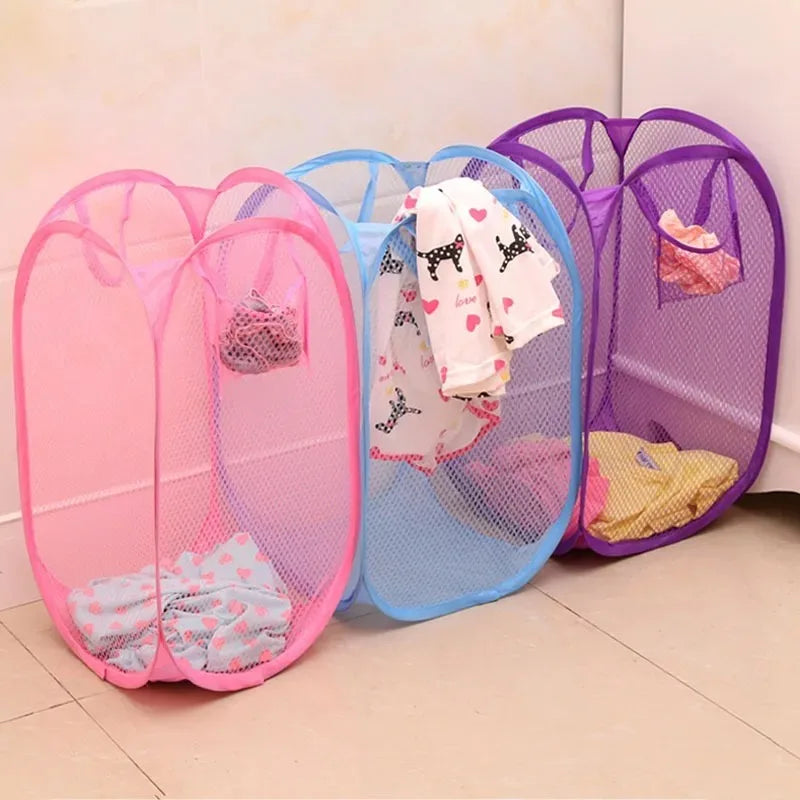 Panier à linge sale pliable – Filet mesh respirant, léger et portable