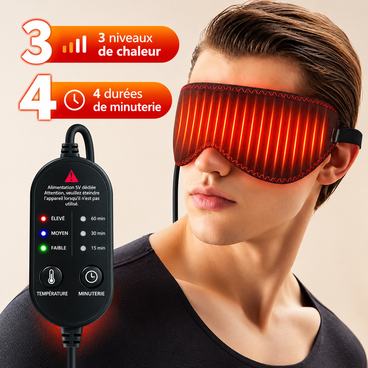 Masque yeux chauffant USB – vue 3