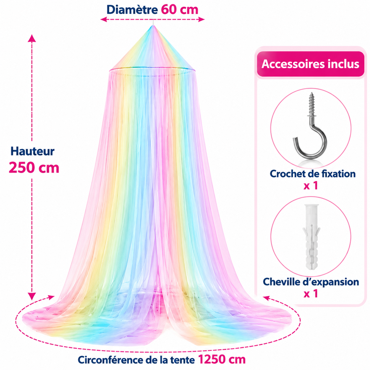 Moustiquaire dôme arc-en-ciel bébé – vue 8