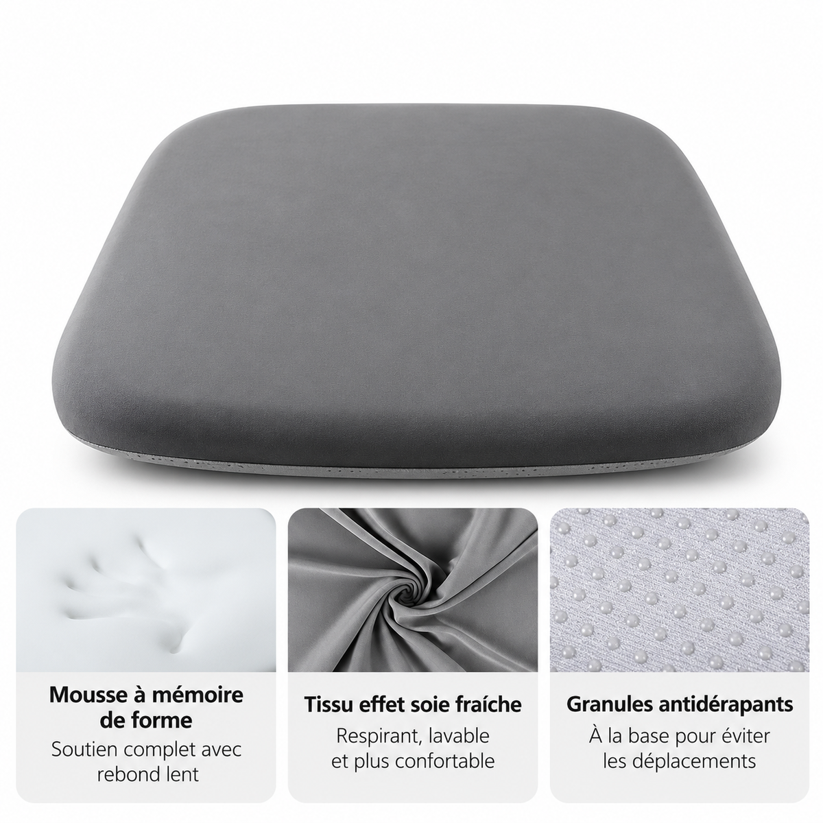 Ergonomic cushion with memory foam