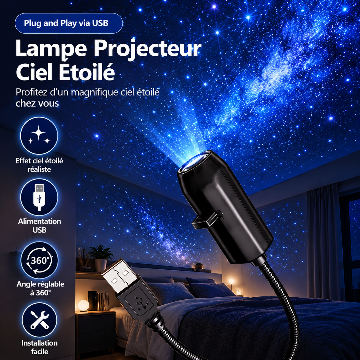 Lampe lune LED USB – vue 3