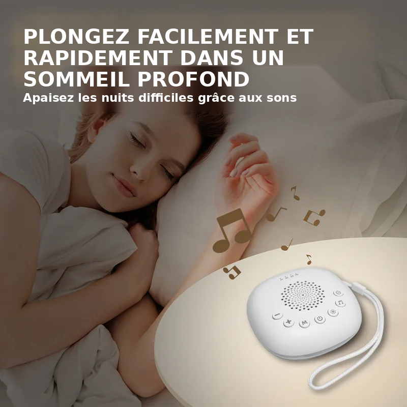 Machine à bruit blanc avec lumière LED respirante et 20 sons