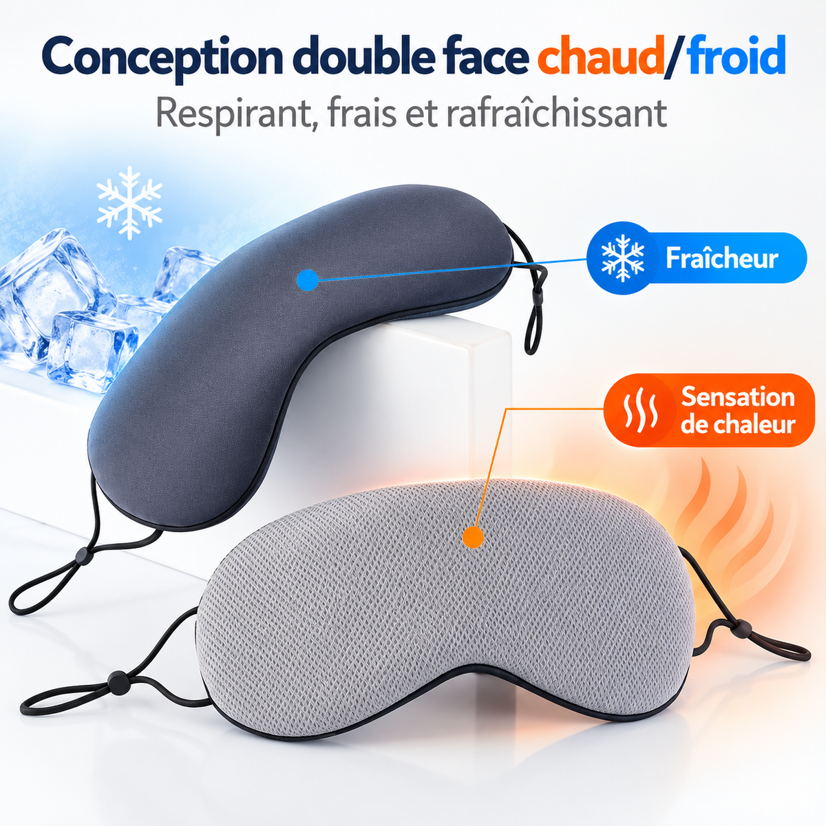 Masque yeux soie glacée double face – vue 2