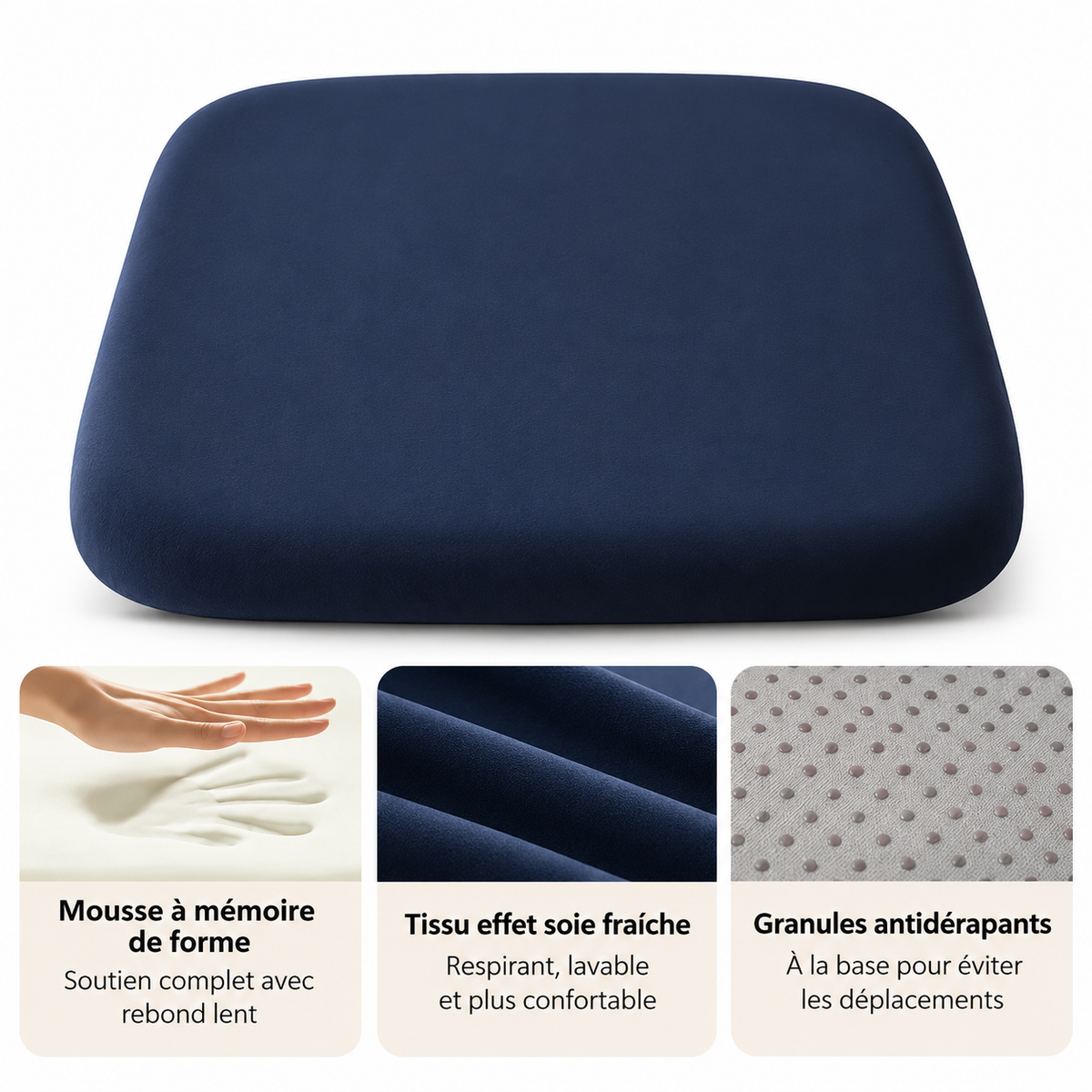 Ergonomic cushion with memory foam