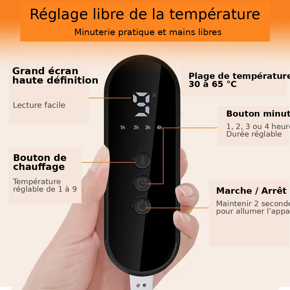 Chauffe-pieds électrique avec 4 modes et minuterie