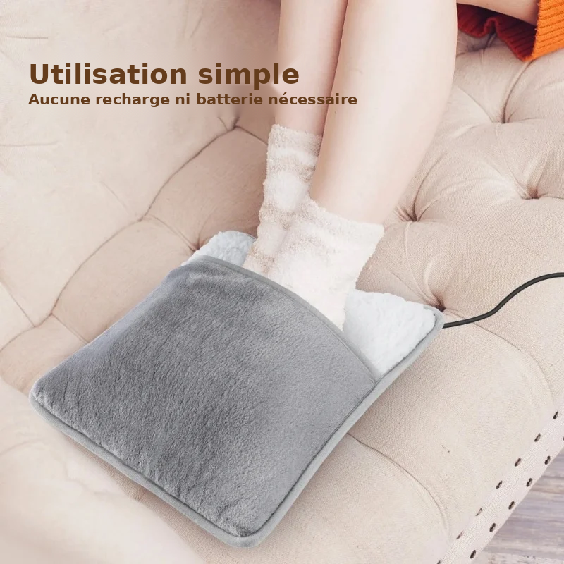 Chauffe-pieds électrique en peluche - USB
