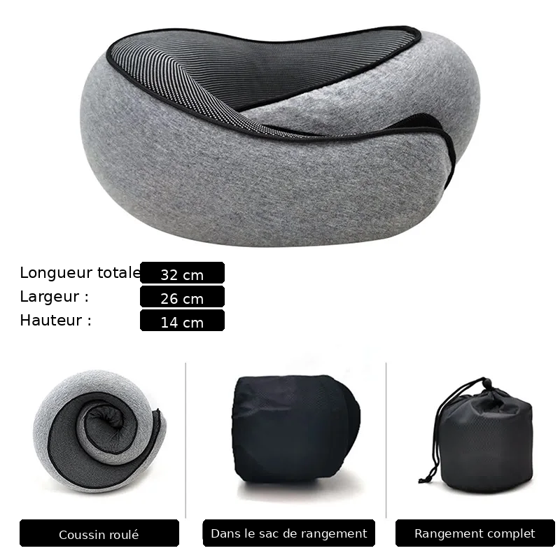 Coussin de voyage ajustable en mousse à mémoire de forme