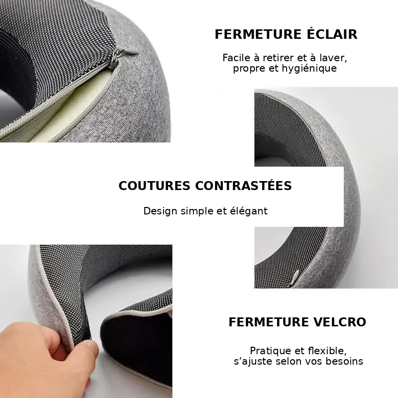 Coussin de voyage ajustable en mousse à mémoire de forme