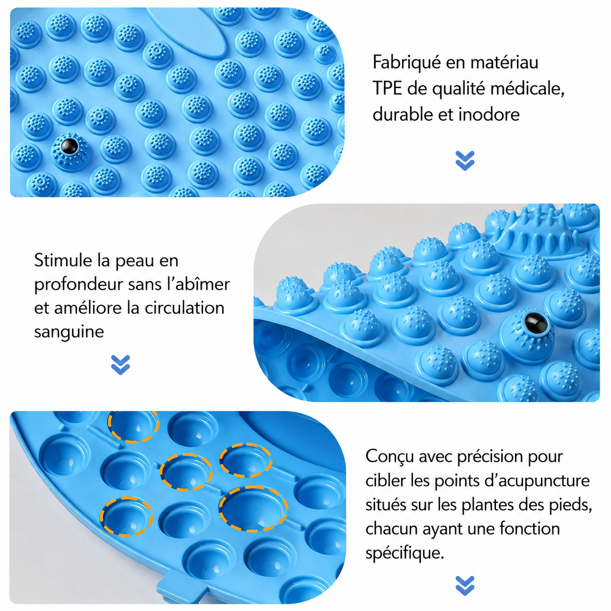 Planche de réflexologie plantaire – Tapis de massage acupression pour pieds