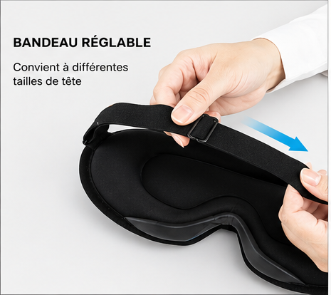 Masque de nuit 3D – Occultant total avec bouchons d'oreilles pour dormir et voyager