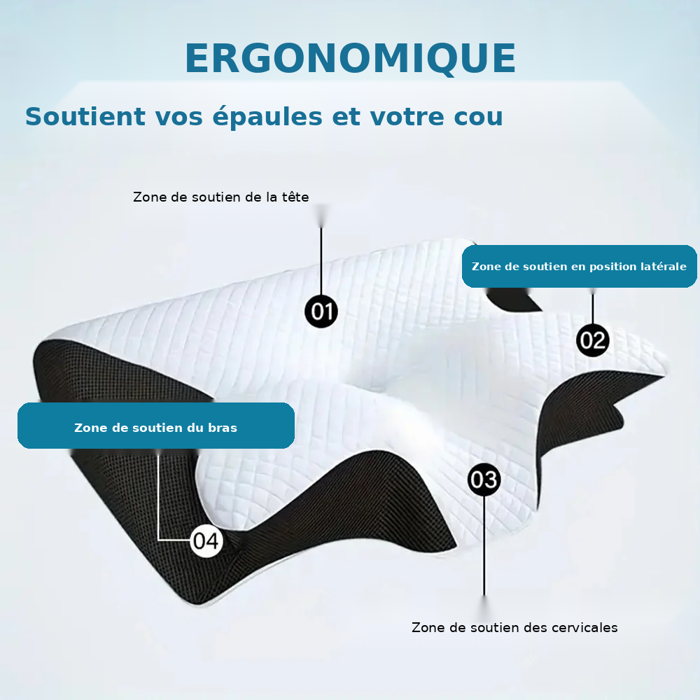 Oreiller papillon à mémoire de forme soutien cervical